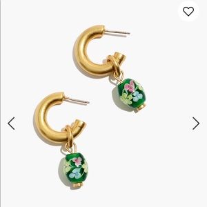 NWOT Madewell Floral Bead Small Hoop Earrings